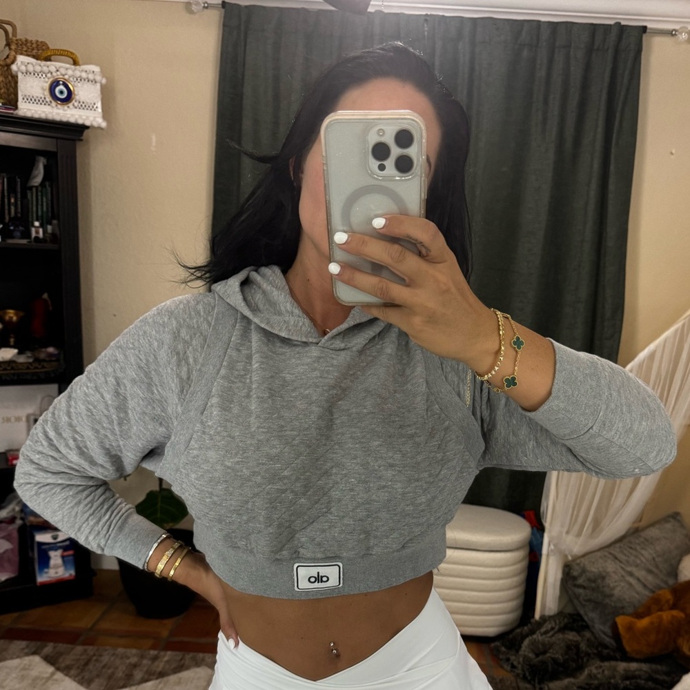 Alo Quilted cropped arena hoodie
